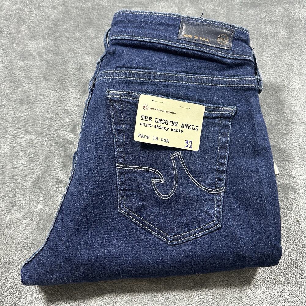 AG Adriano Goldschmied Jeans Womens 31R Blue The Legging Ankle Denim Pants NWT